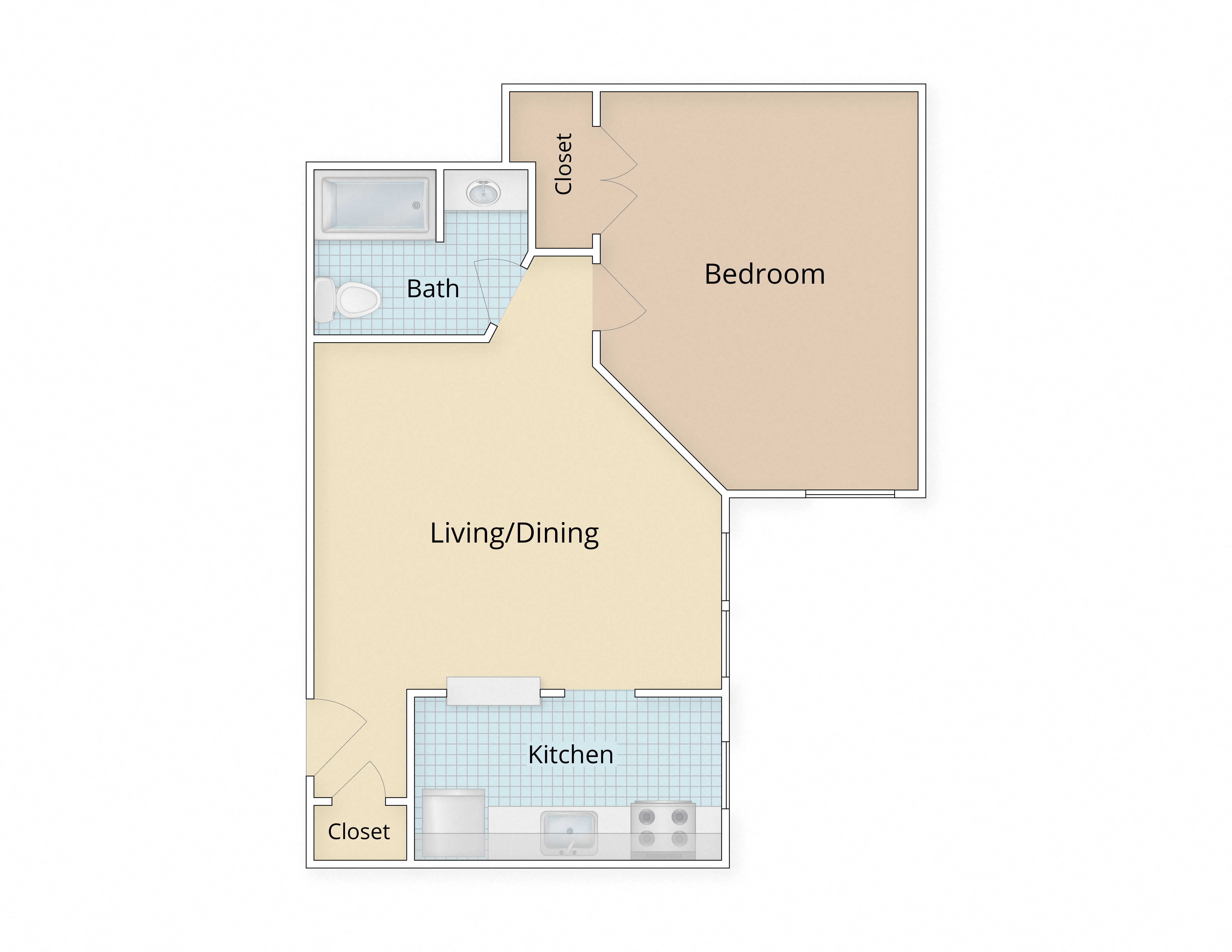 Kew Gardens apartments Georgetown Washington DC one bedroom floor plan